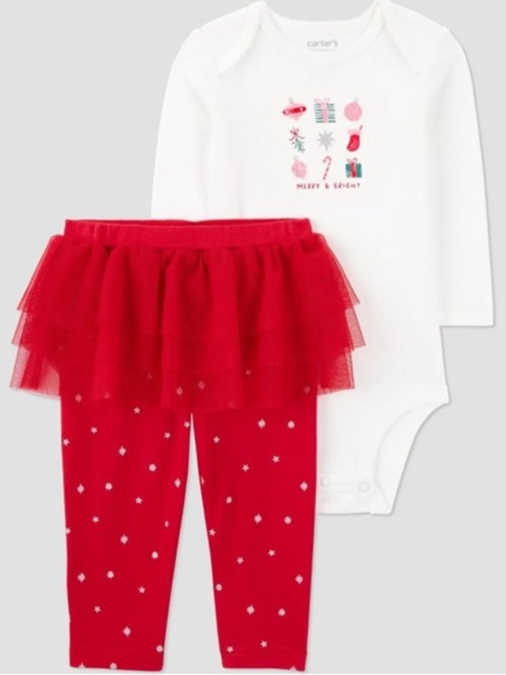 CARTER’S HOLIDAY MERRY & BRIGHT 2 PC SET - SIZE 3 MONTHS (NEW WITH TAGS) A11
